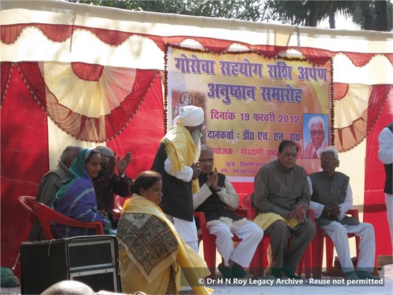 Dr H N Roy at Social event in Hajipur 2 Gau Seva 2012