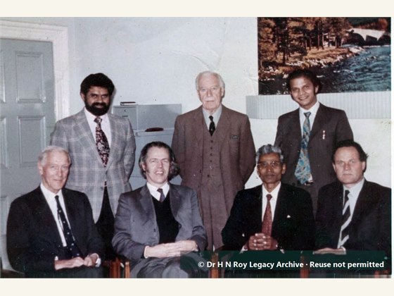 Dr H N Roy with collegues in England at White Croft Hospital Ilse of White