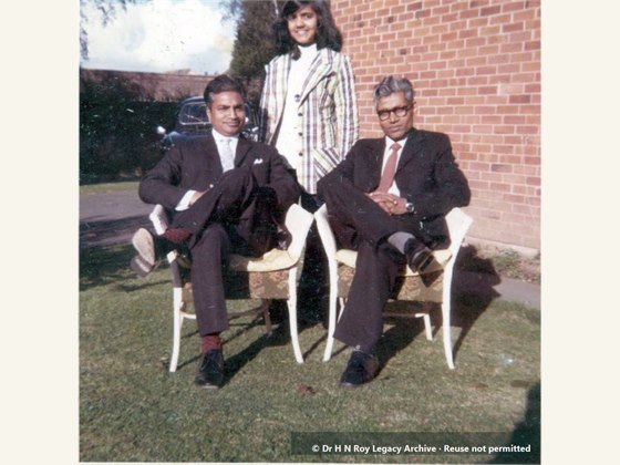 Dr H N Roy with family and friends in England 2