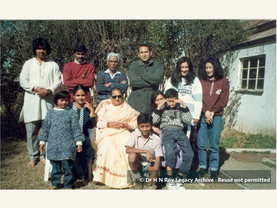 Dr H N Roy with family and friends in South Africa