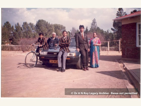 Dr H N Roy with family in South Adfrica