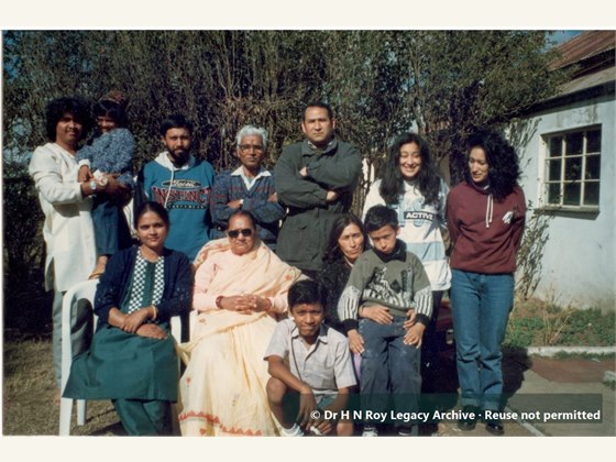 Dr H N Roy with friends and family in South Africa