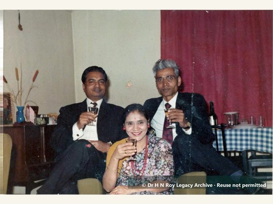 Dr H N Roy with friends in England 1
