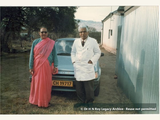 Dr H N Roy with wife in South Africa
